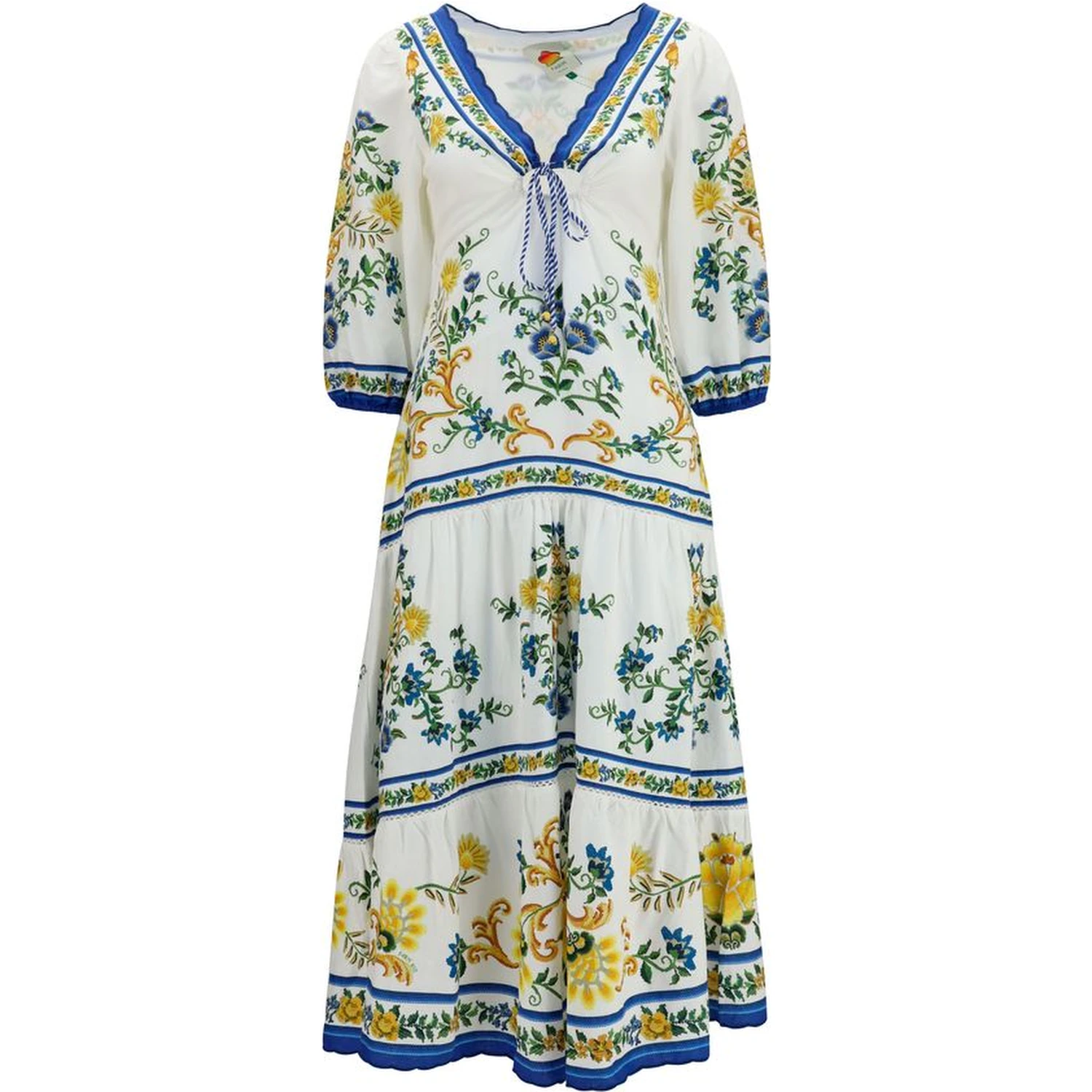 Multicolor Linen Casual Dress