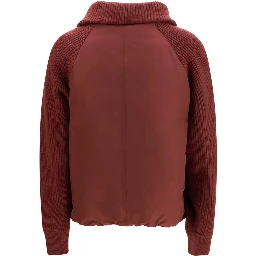Bordeaux Polyester Full-Length Jacket