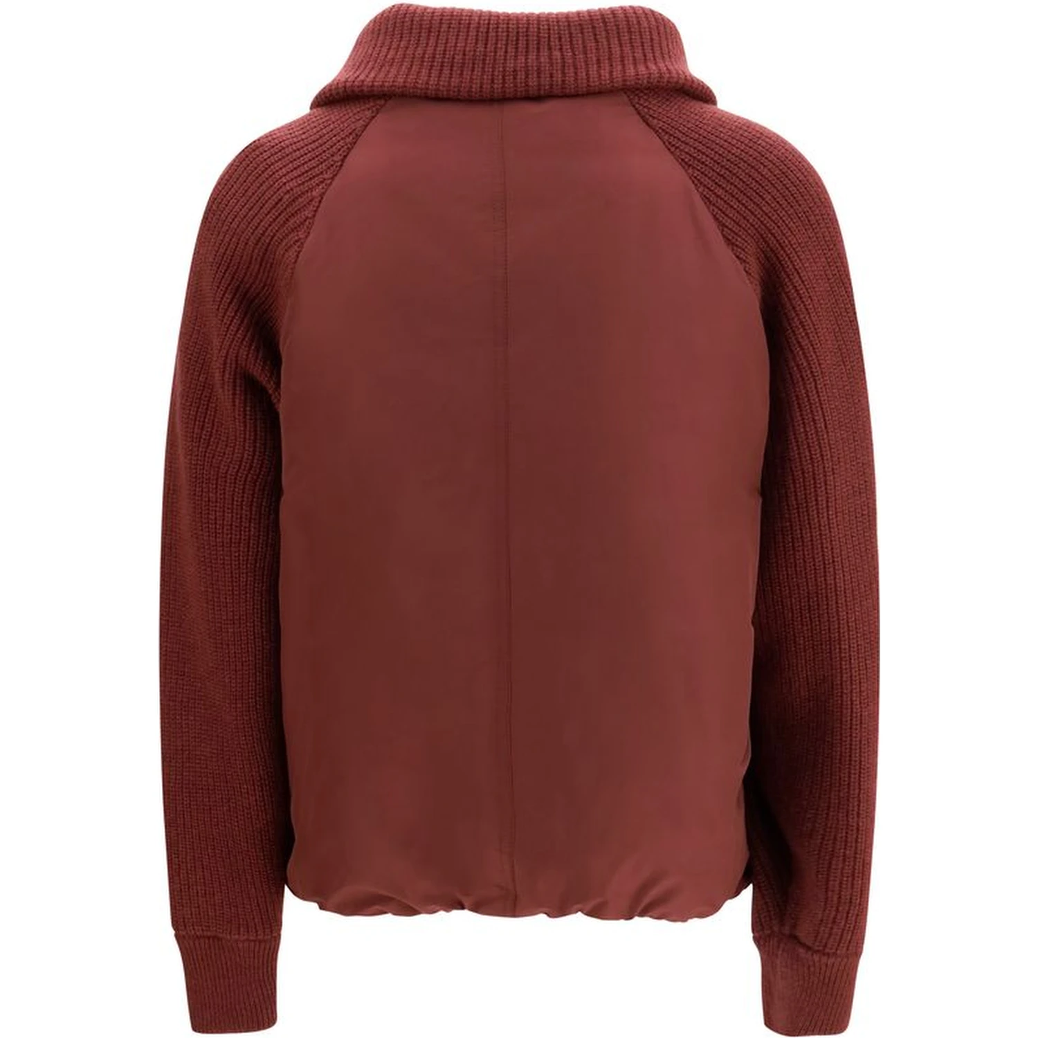 Bordeaux Polyester Full-Length Jacket