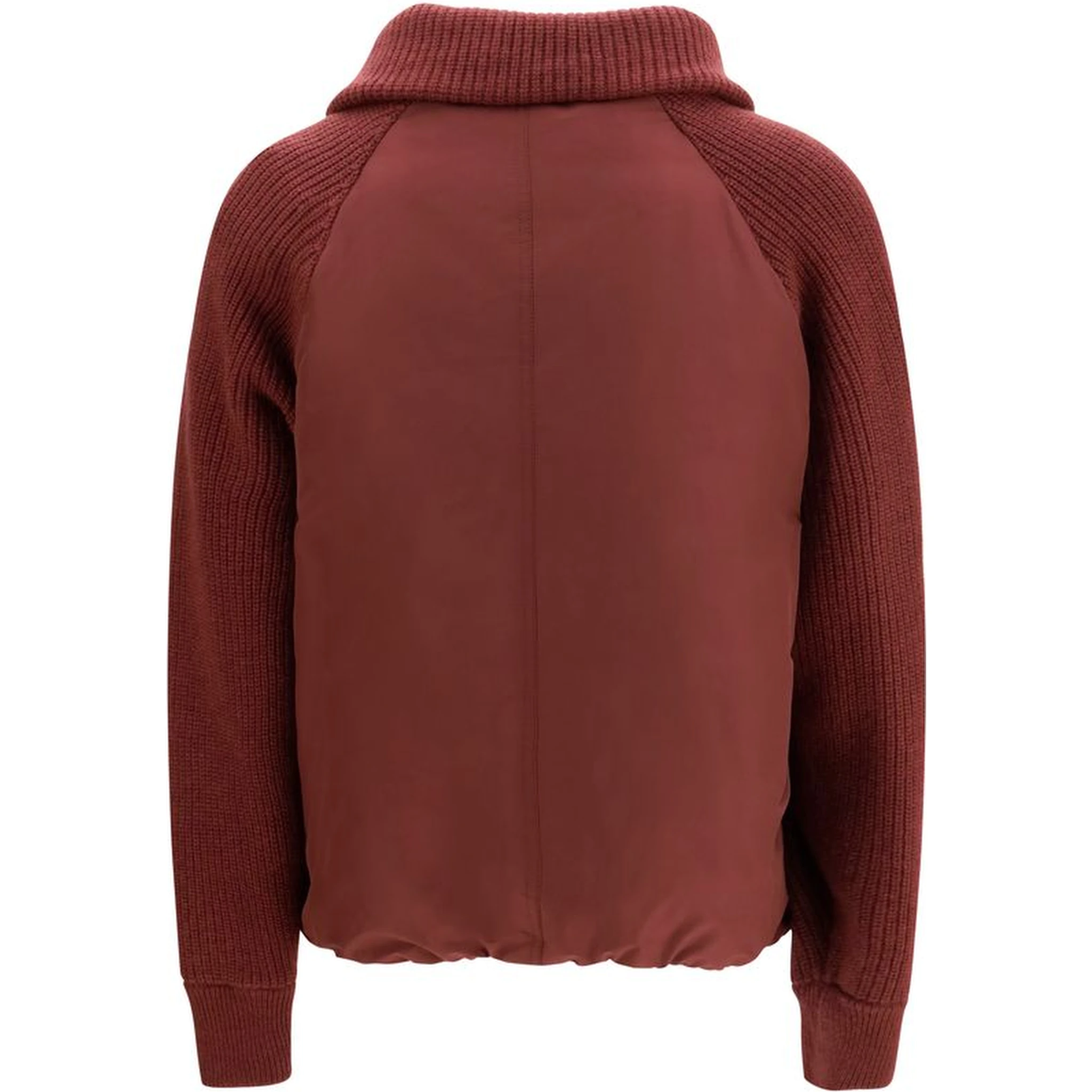 Bordeaux Polyester Full-Length Jacket