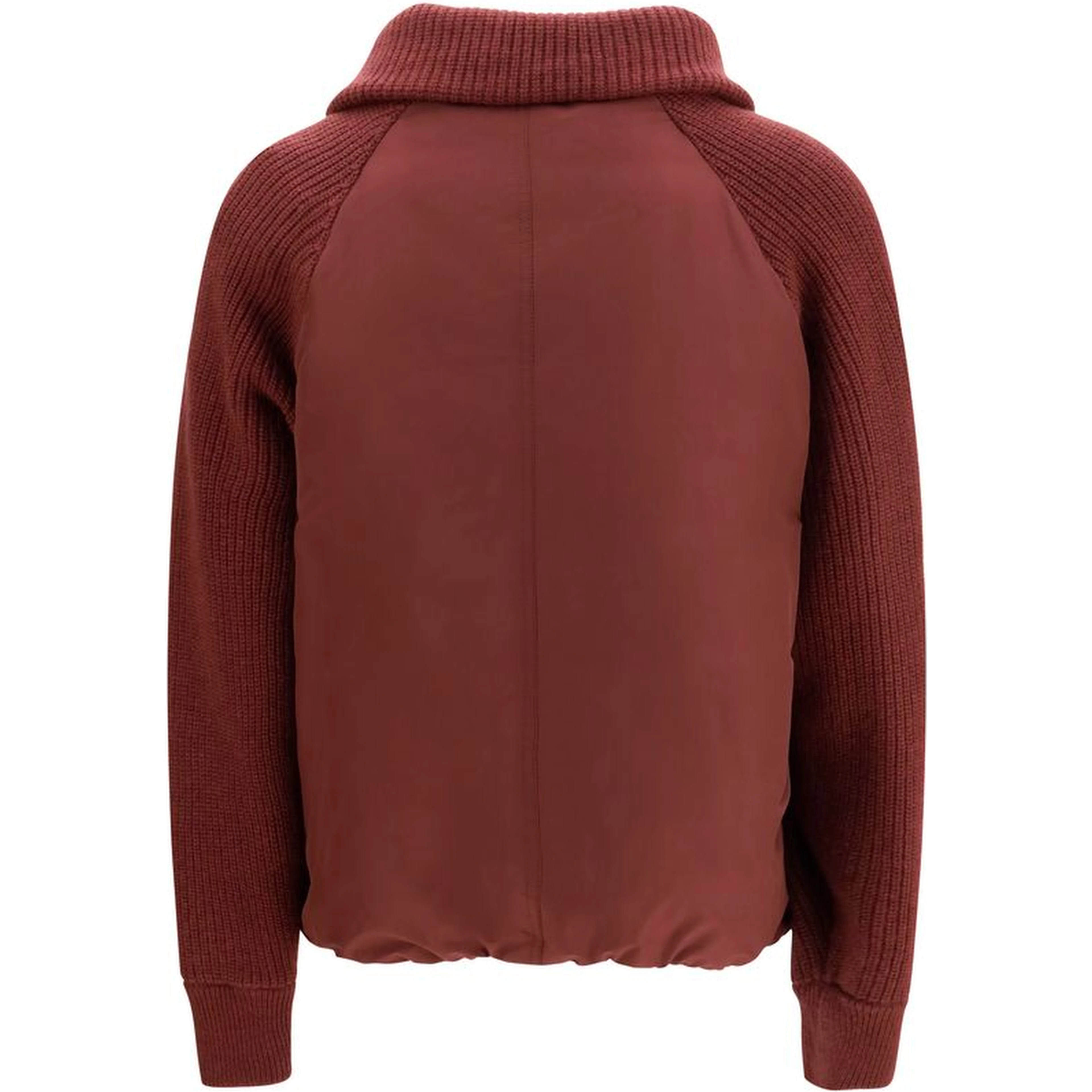 Bordeaux Polyester Full-Length Jacket