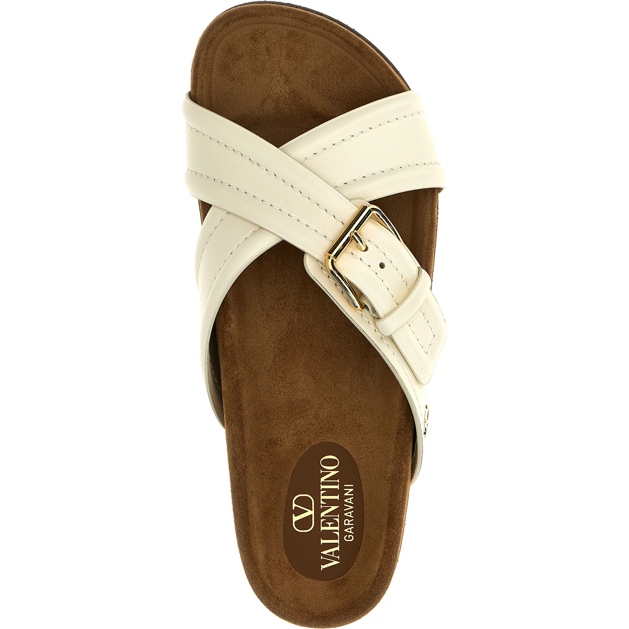 White Calfskin Slides