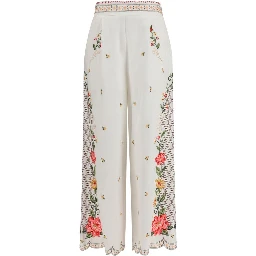 Multicolor Linen Casual Pants