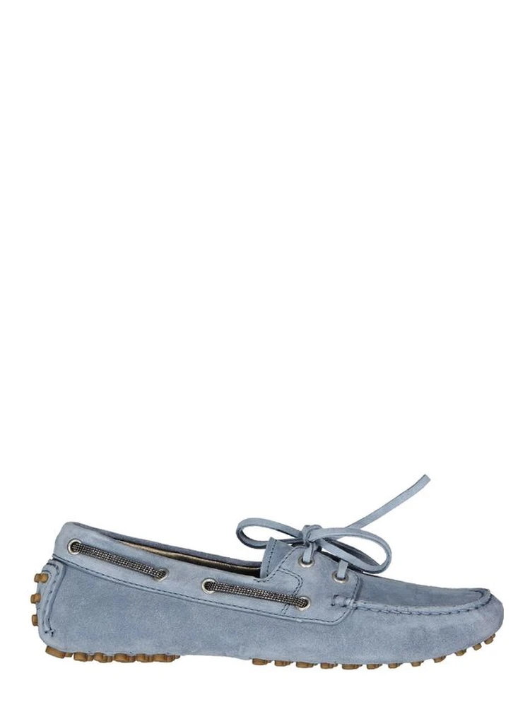 Blue Leather Moccassin