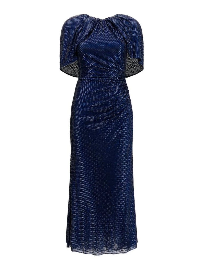 Blue Polyester Cocktail Dress