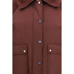 Bordeaux Polyester Full-Length Jacket