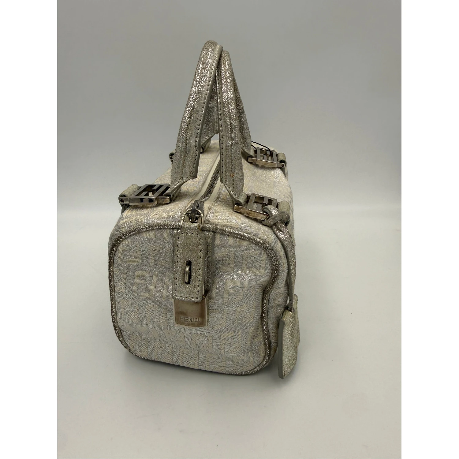 FENDI Mini Bauletto FF Zucchino Laminated Handbag