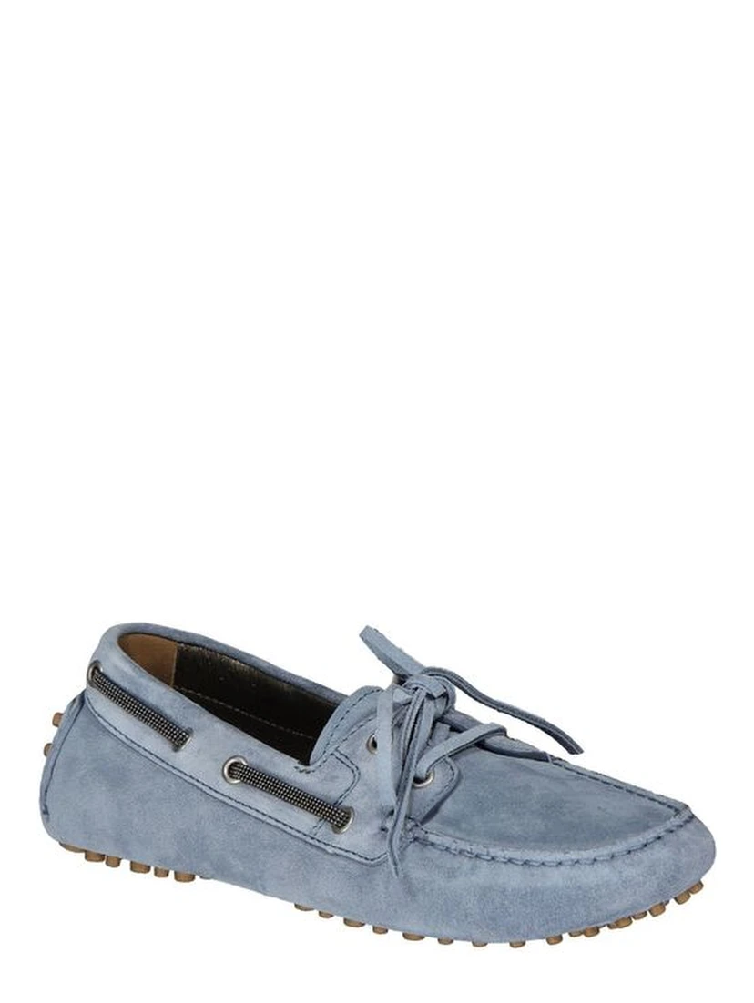 Blue Leather Moccassin