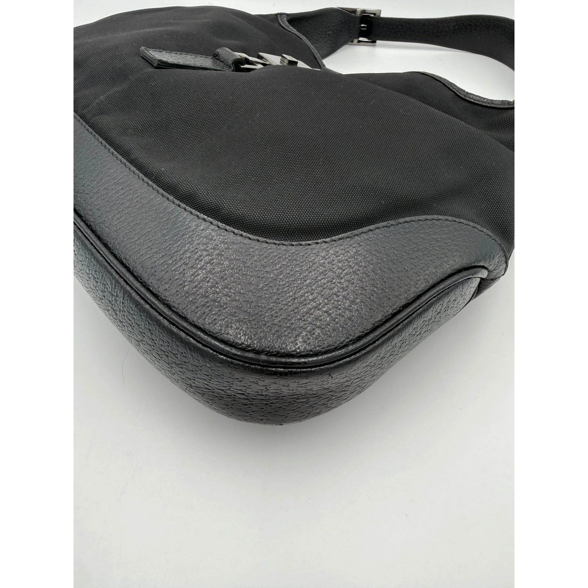 GUCCI JACKIE Leather and Canvas Handbag
