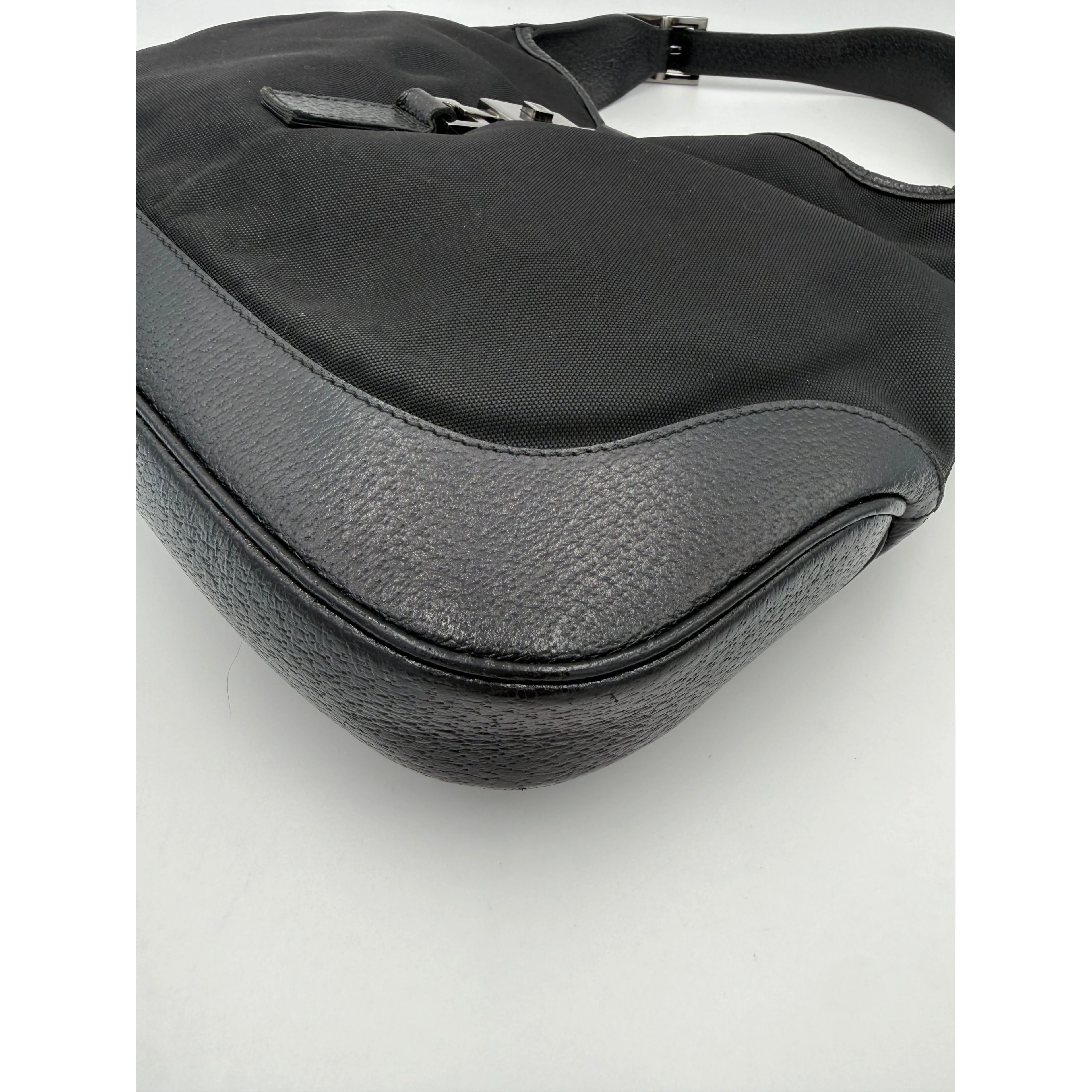 GUCCI JACKIE Leather and Canvas Handbag