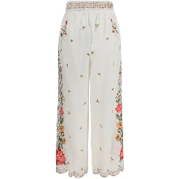 Multicolor Linen Casual Pants