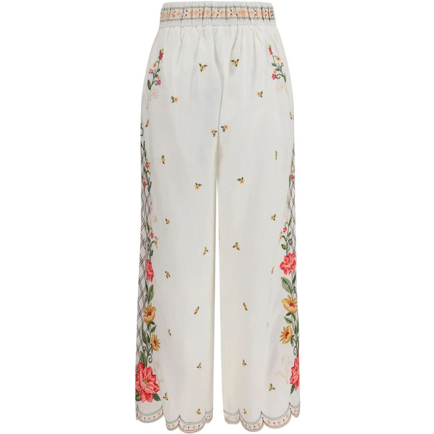 Multicolor Linen Casual Pants