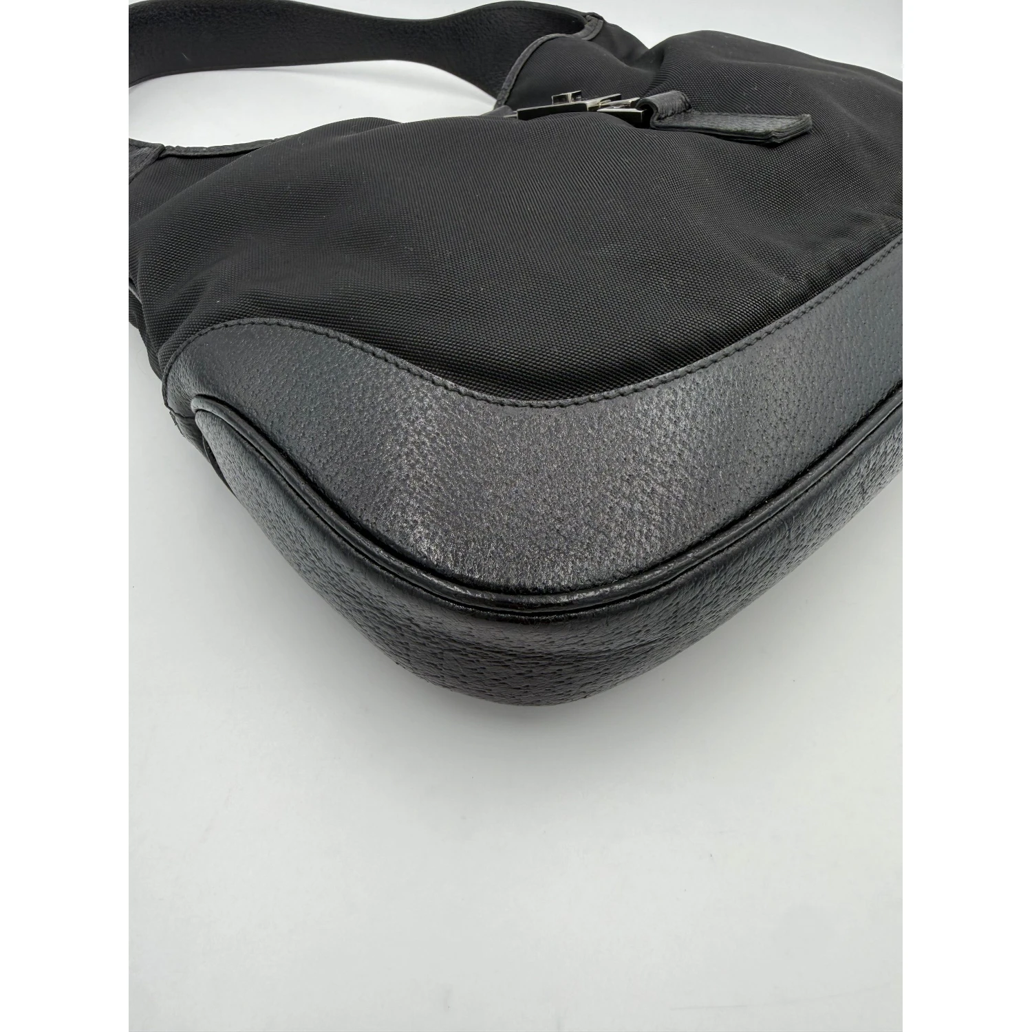 GUCCI JACKIE Leather and Canvas Handbag