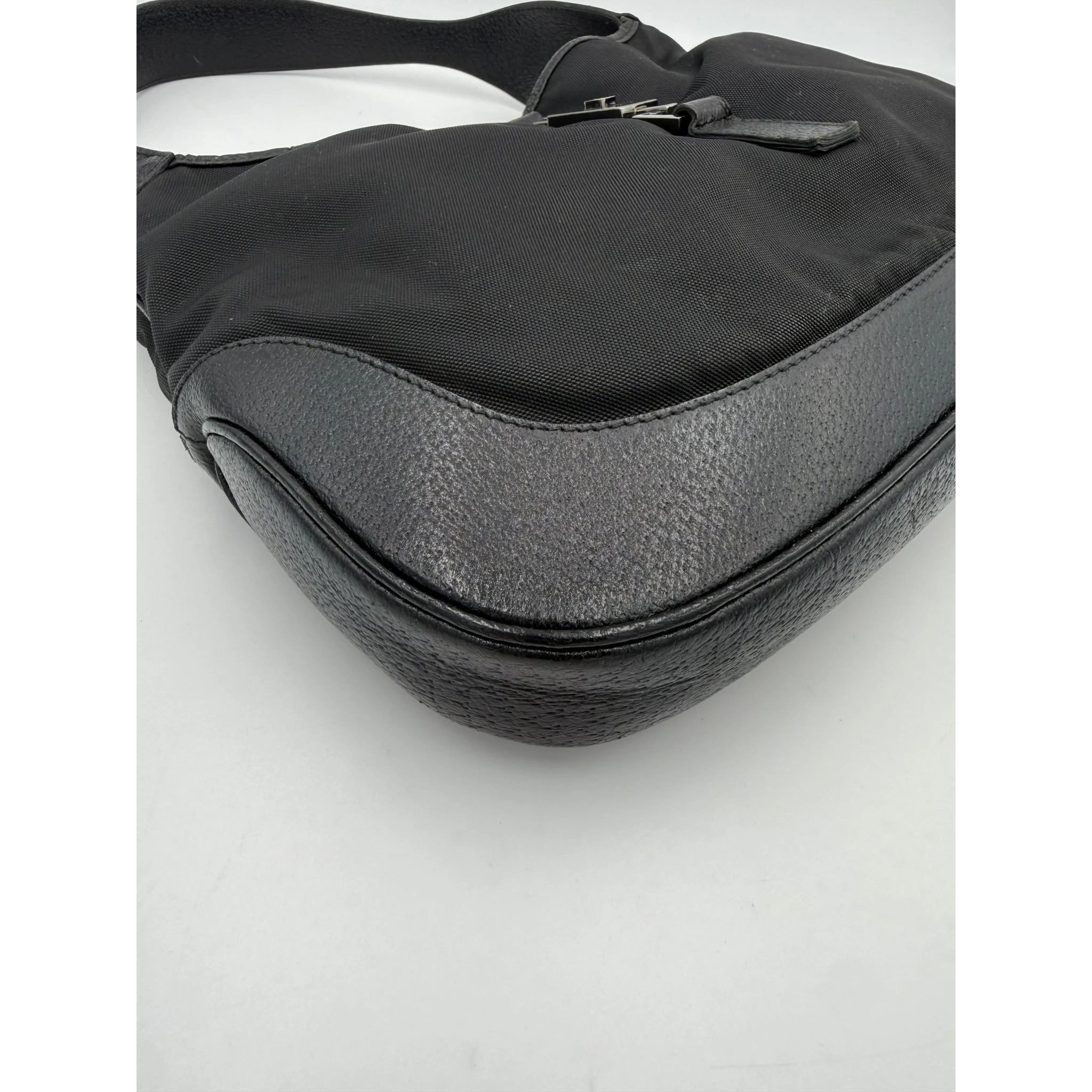 GUCCI JACKIE Leather and Canvas Handbag
