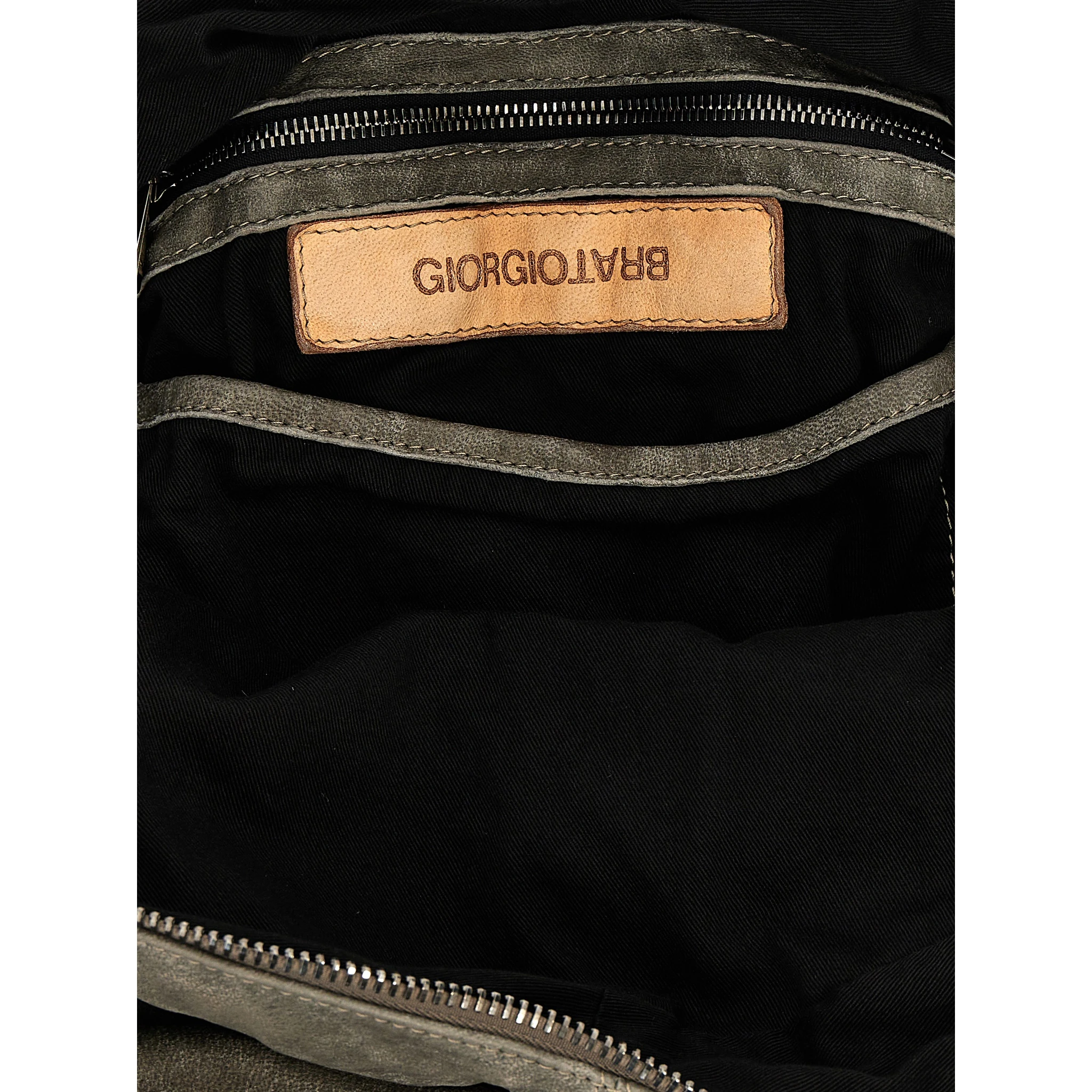 Gray Lamb Leather Backpack