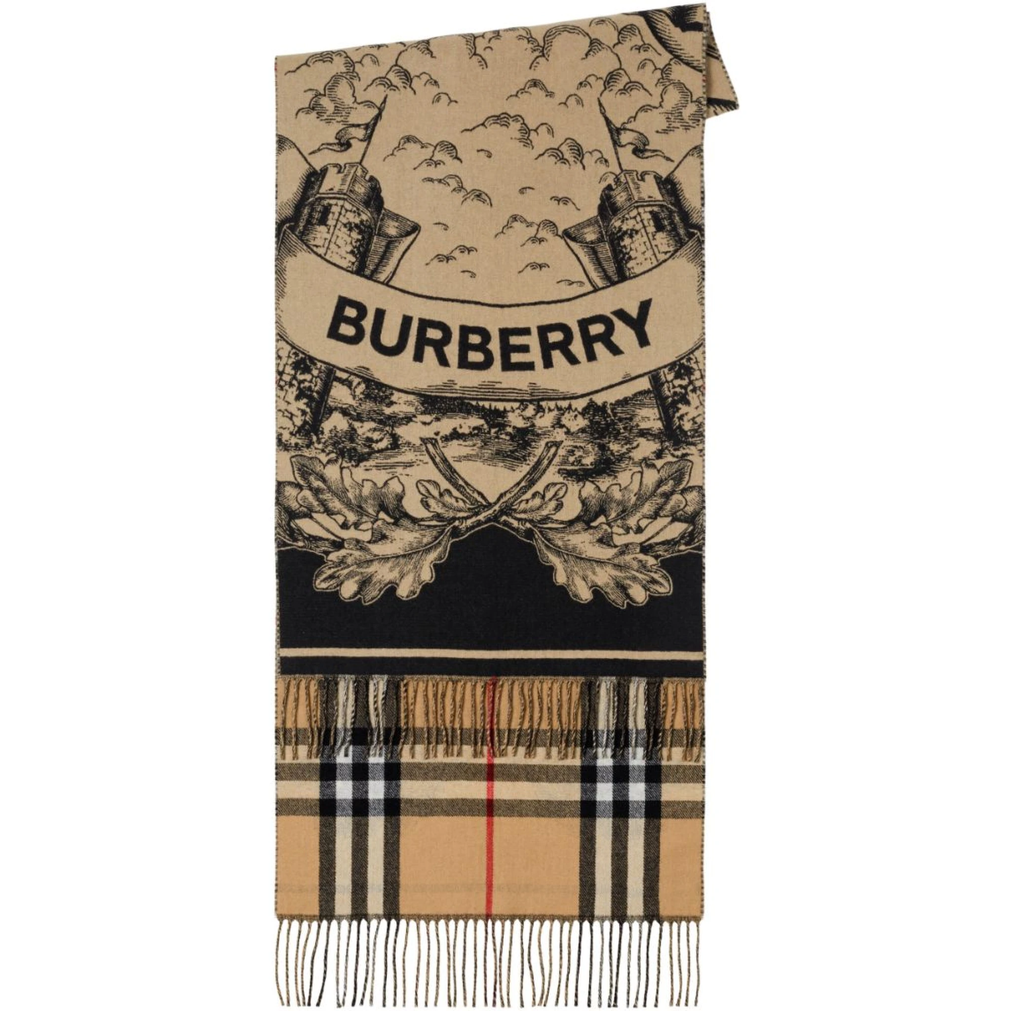 Reversible scarf in cashmere with EKD