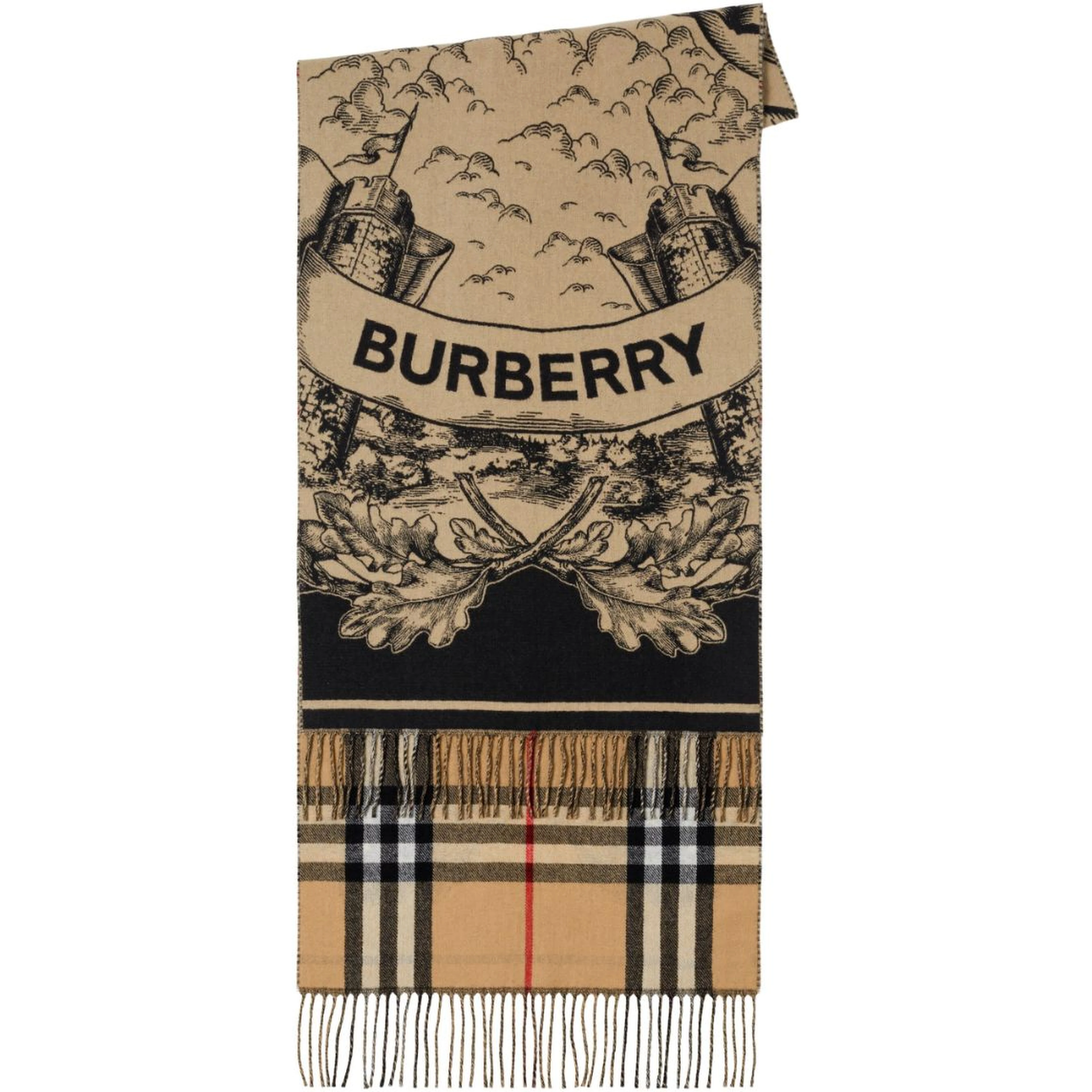 Reversible scarf in cashmere with EKD