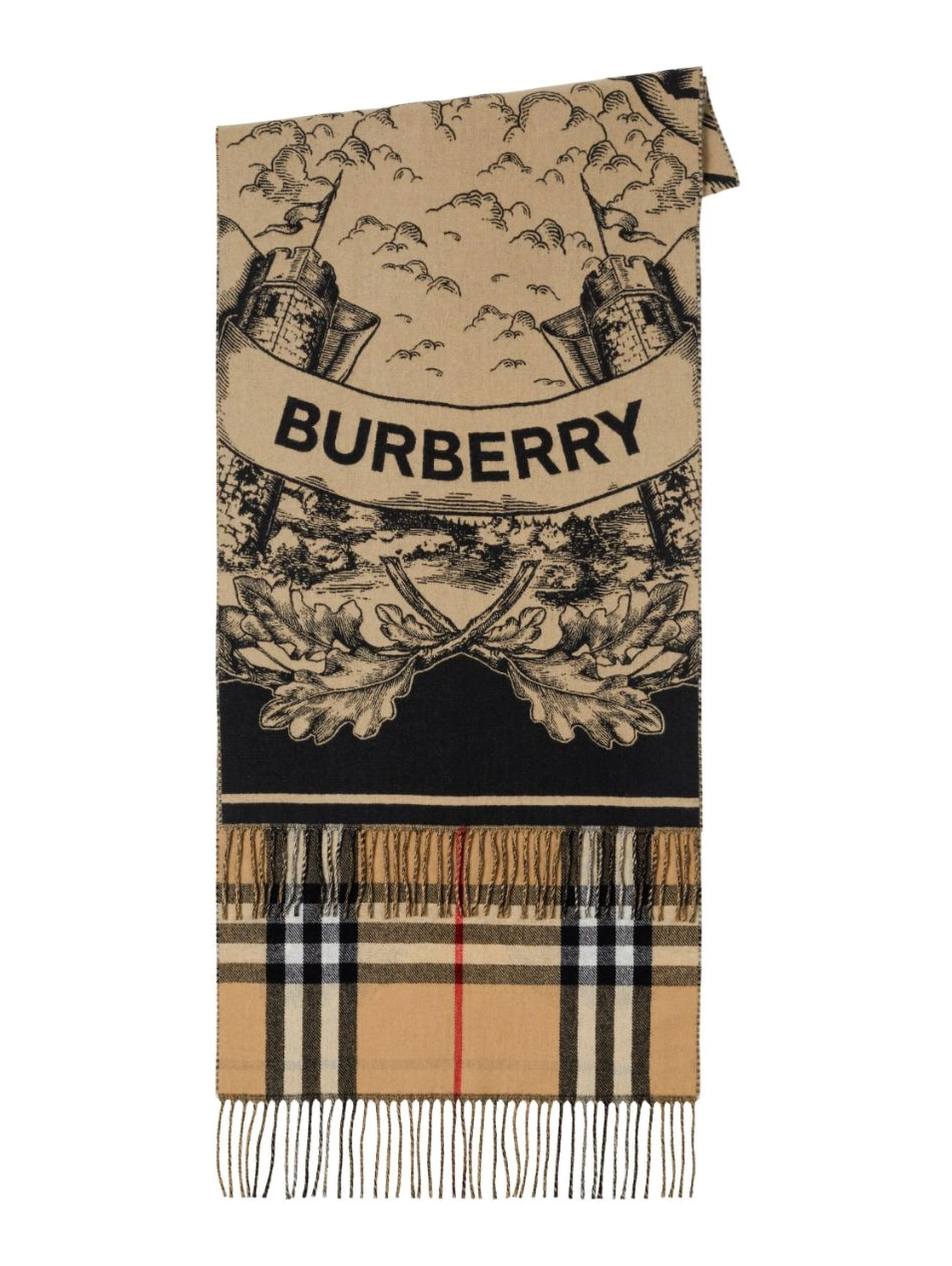 Reversible scarf in cashmere with EKD