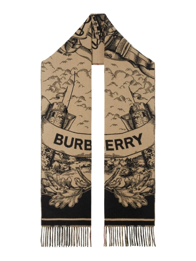 Reversible scarf in cashmere with EKD
