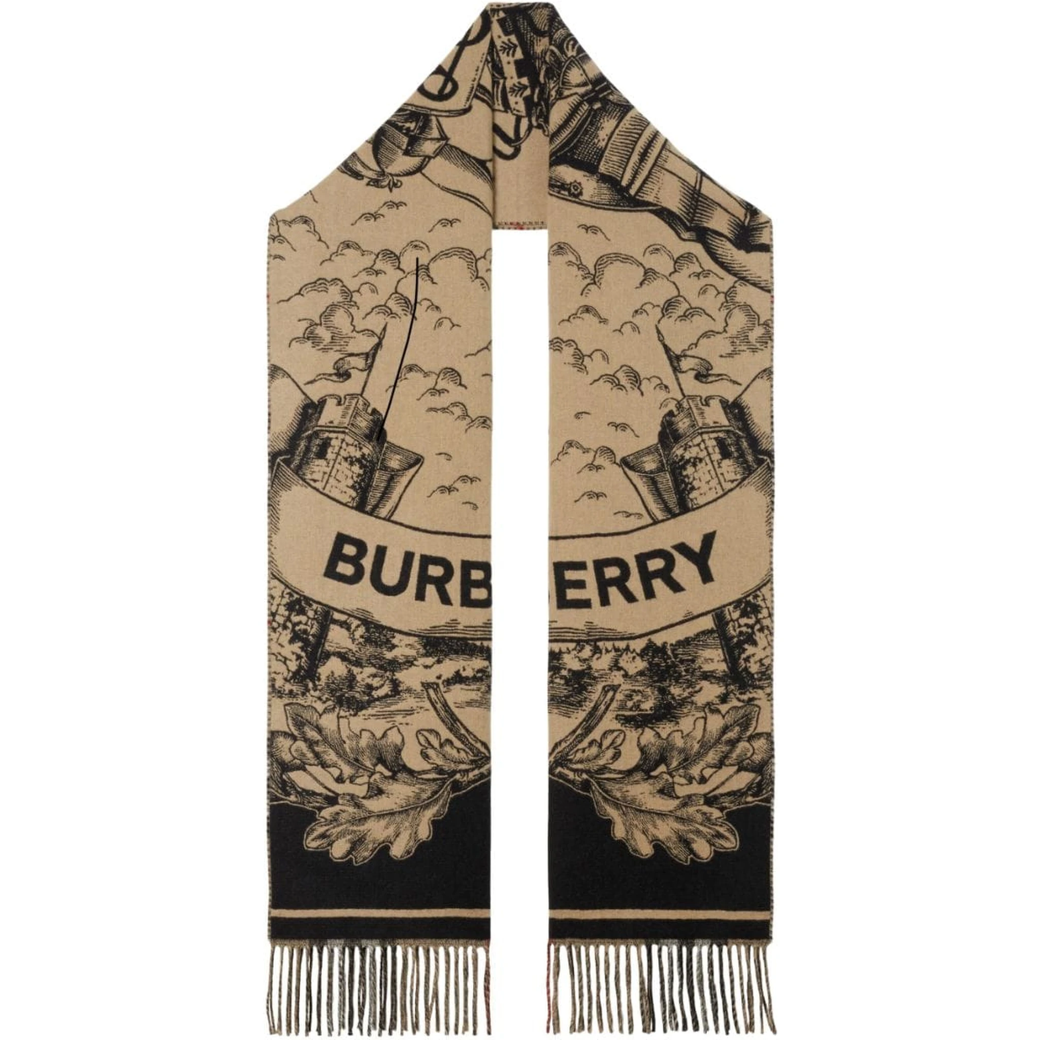 Reversible scarf in cashmere with EKD