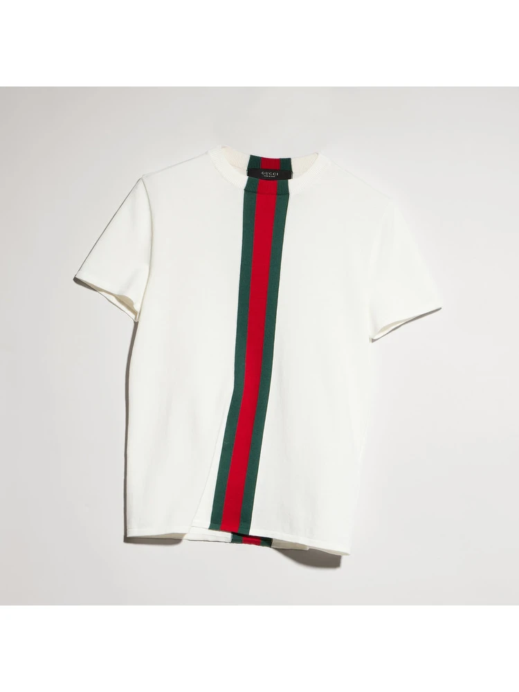 Knit cotton t-shirt with Web detail