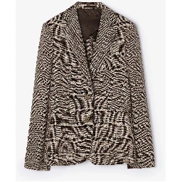 Single breasted blazer jacket in mixed wool