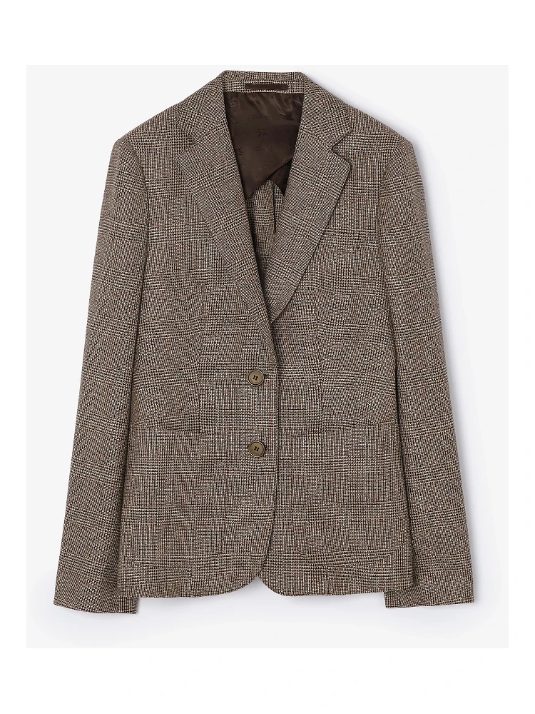 Single breasted blazer jacket in mixed wool