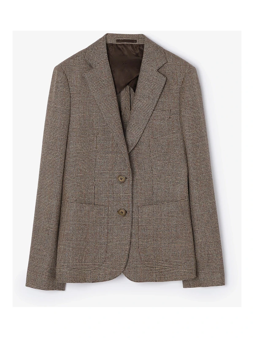 Single breasted blazer jacket in mixed wool