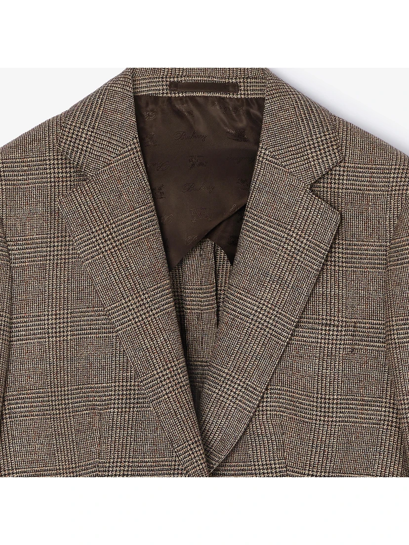 Single breasted blazer jacket in mixed wool