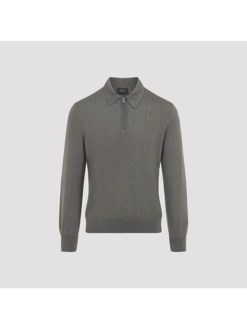 Brioni Long Sleeves Zip Polo