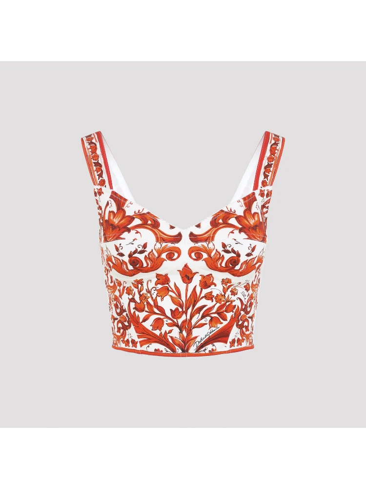 Dolce & Gabbana Charmeuse Maiolica Top