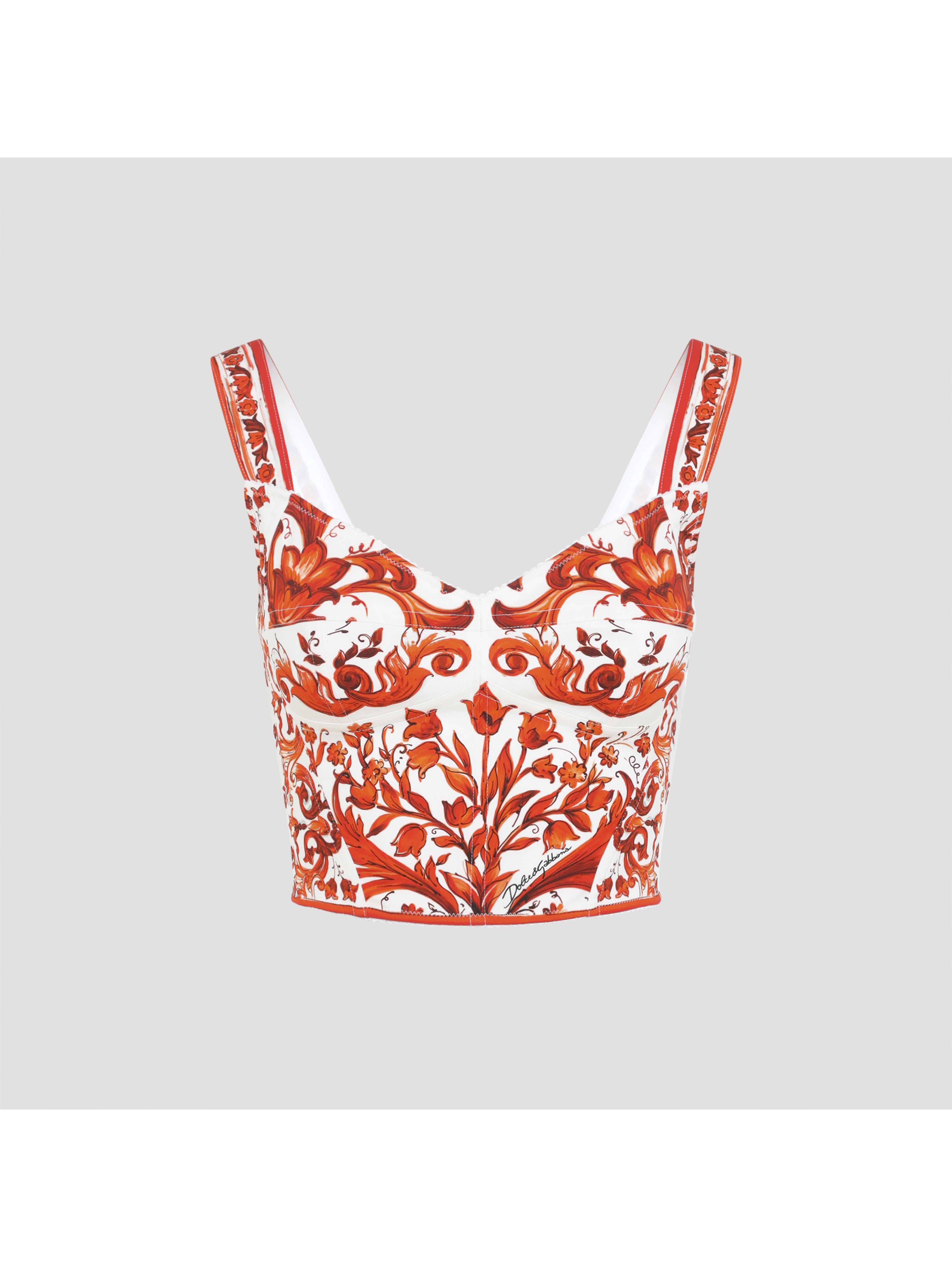 Dolce & Gabbana Charmeuse Maiolica Top