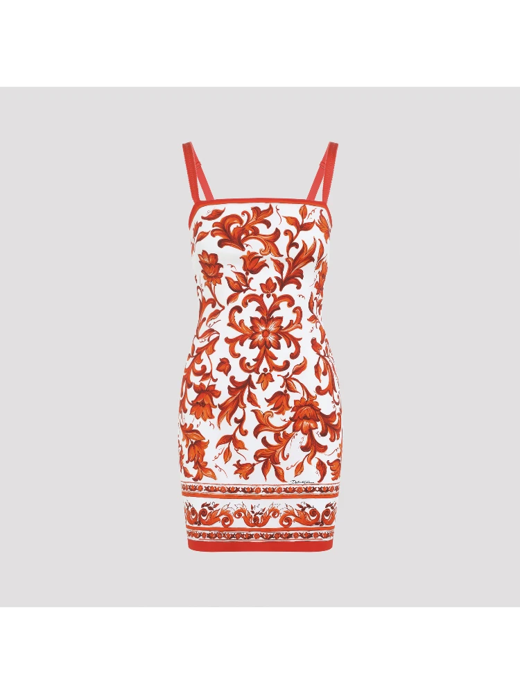 Dolce & Gabbana Charmeuse Maiolica Mini Dress