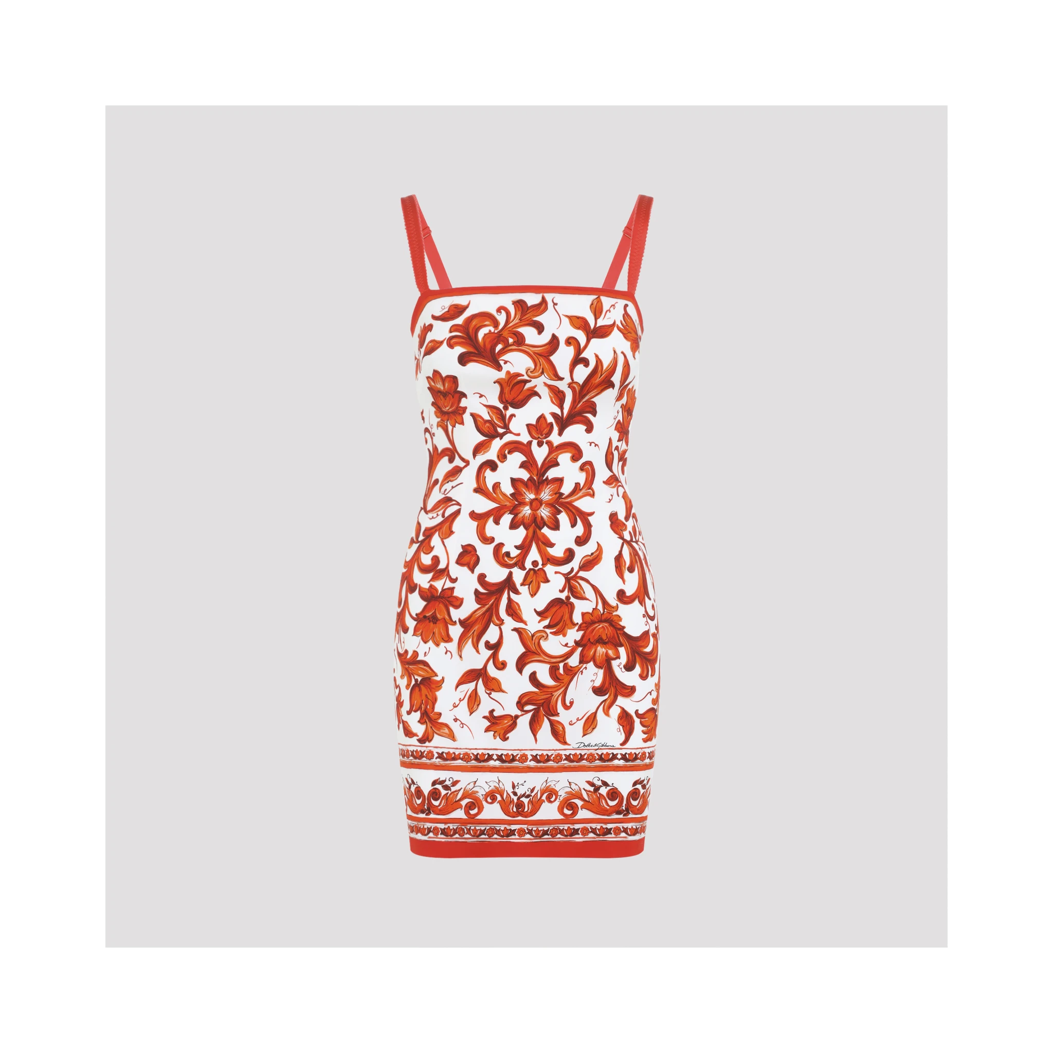 Dolce & Gabbana Charmeuse Maiolica Mini Dress