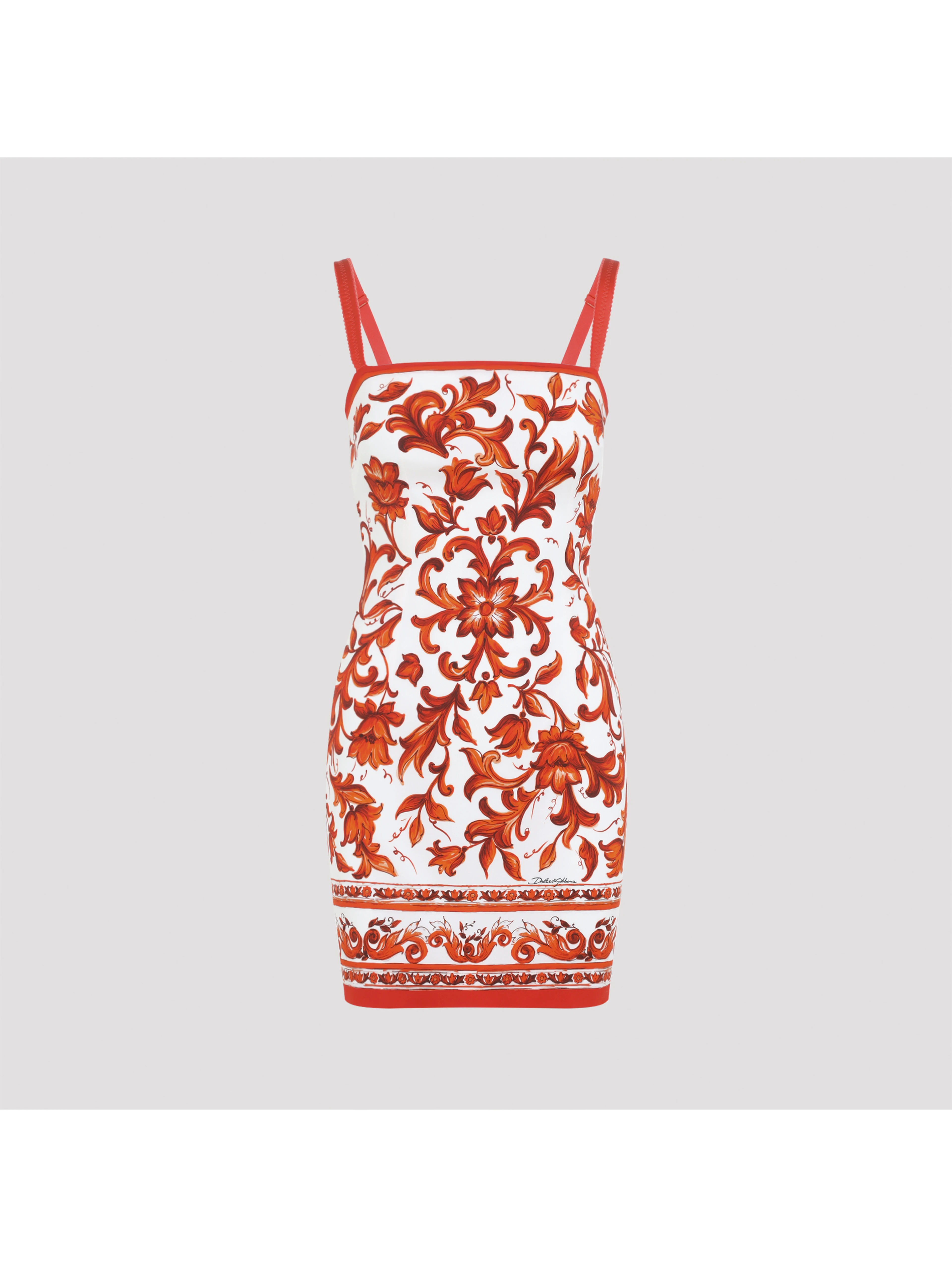 Dolce & Gabbana Charmeuse Maiolica Mini Dress