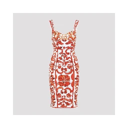 Dolce & Gabbana Charmeuse Maiolica Midi Dress