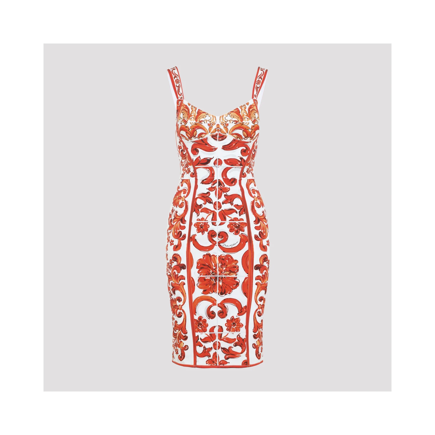 Dolce & Gabbana Charmeuse Maiolica Midi Dress