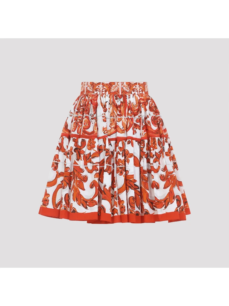 Dolce & Gabbana Popeline Maiolica Skirt