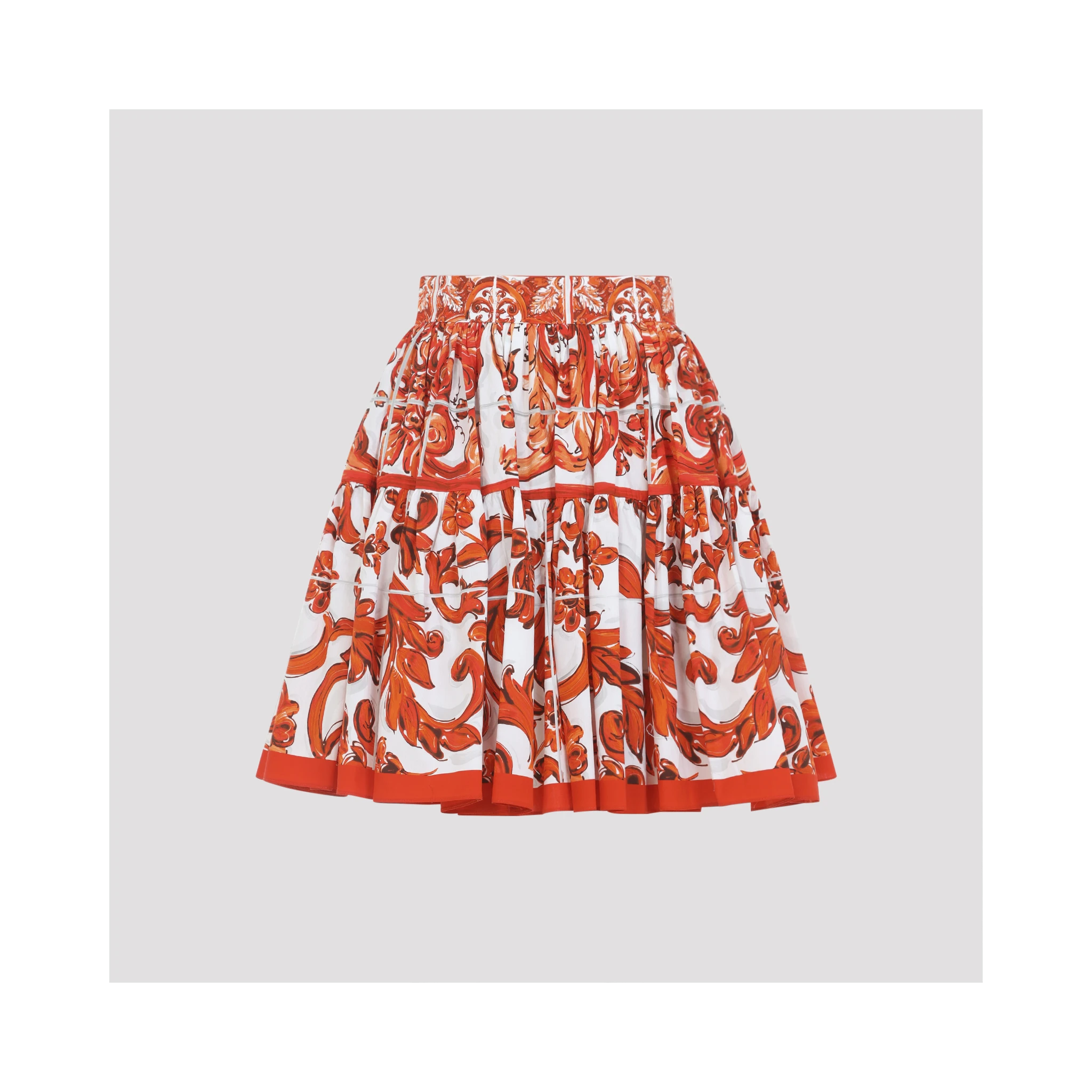Dolce & Gabbana Popeline Maiolica Skirt