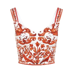 Dolce & Gabbana Charmeuse Maiolica Top
