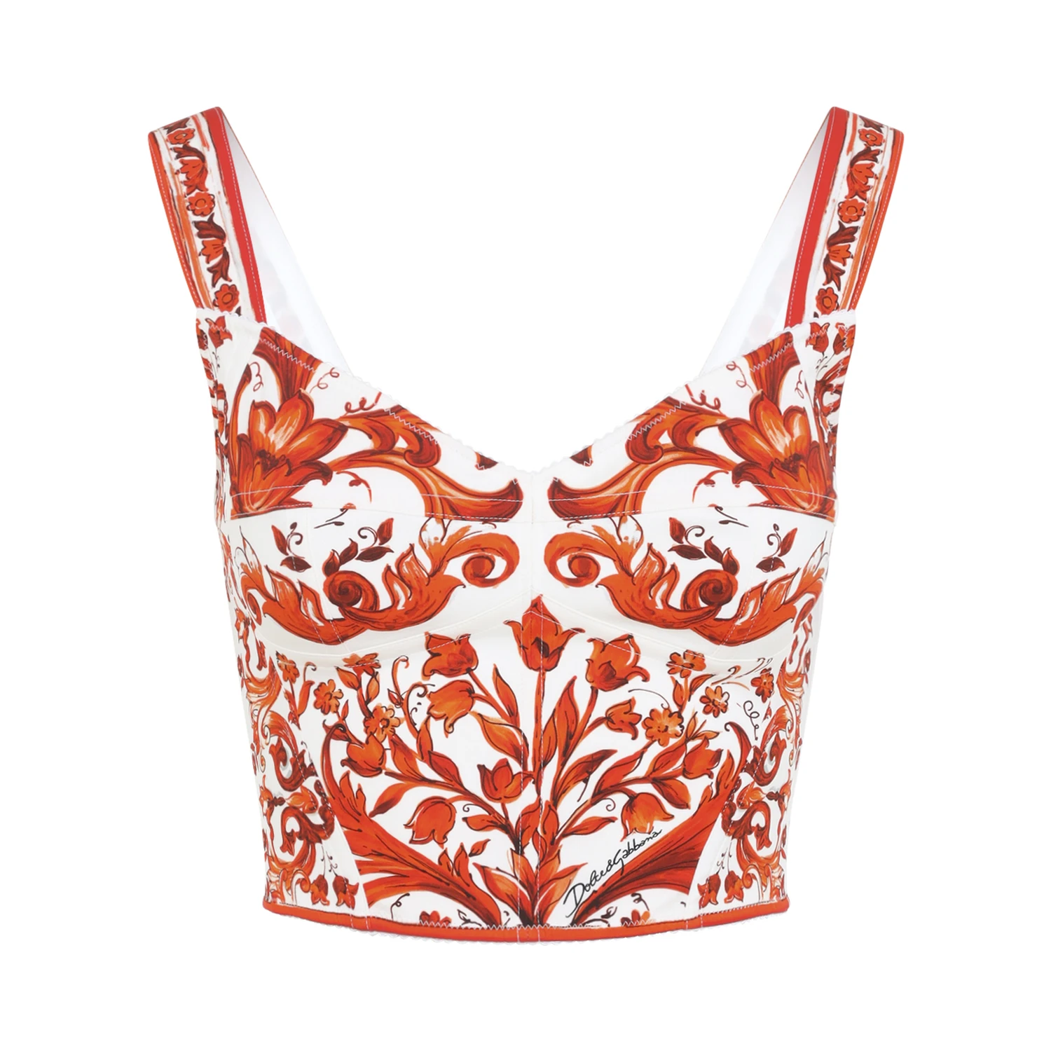 Dolce & Gabbana Charmeuse Maiolica Top
