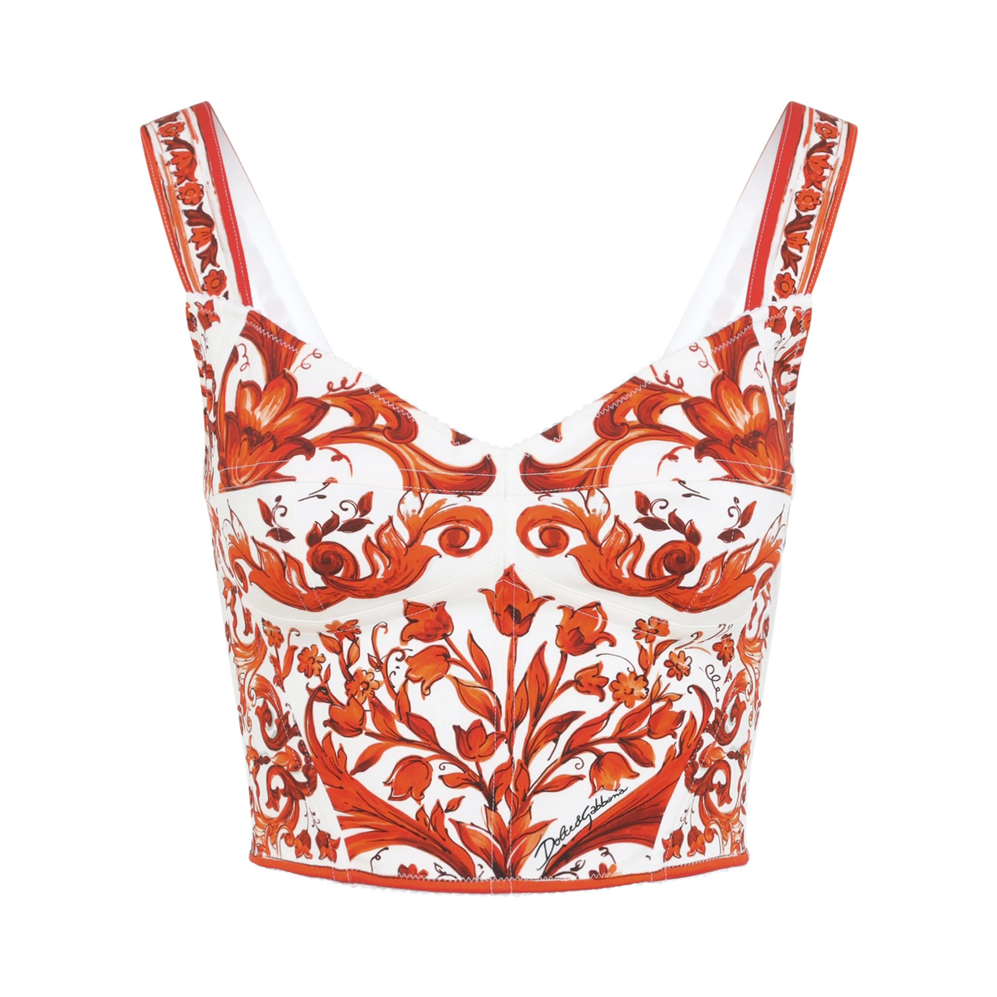 Dolce & Gabbana Charmeuse Maiolica Top