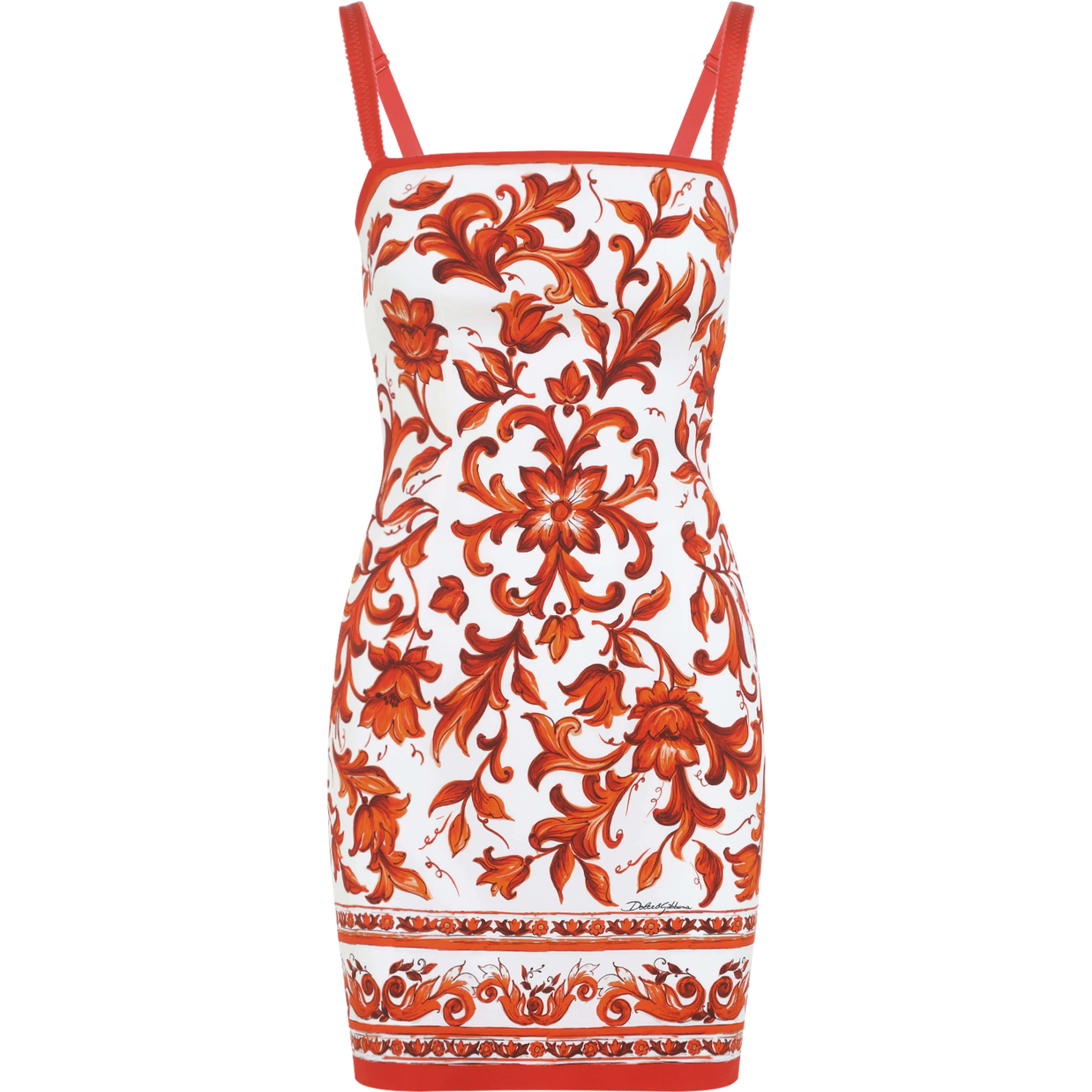 Dolce & Gabbana Charmeuse Maiolica Mini Dress
