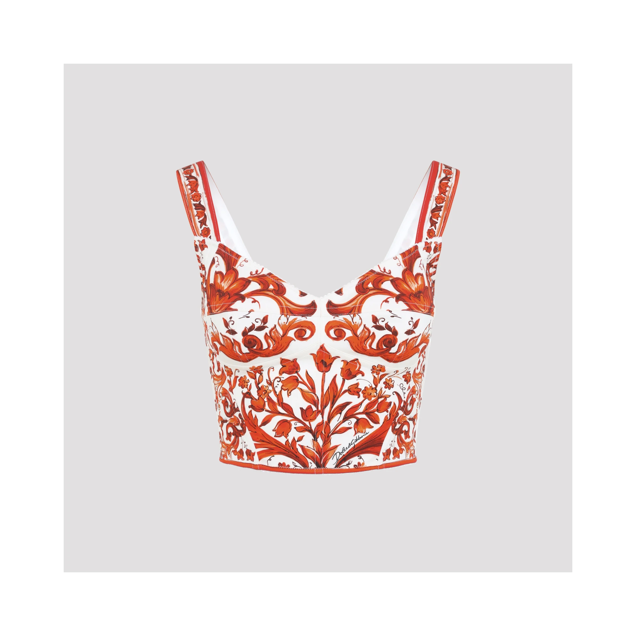 Dolce & Gabbana Charmeuse Maiolica Top