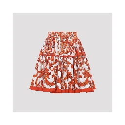 Dolce & Gabbana Popeline Maiolica Skirt