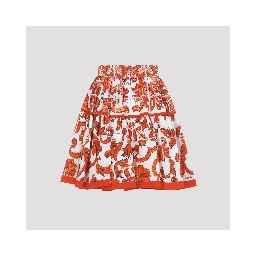 Dolce & Gabbana Popeline Maiolica Skirt