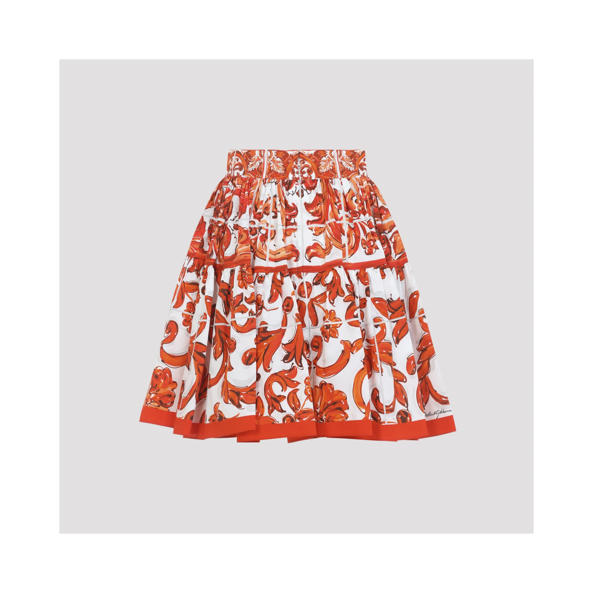 Dolce & Gabbana Popeline Maiolica Skirt