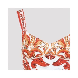Dolce & Gabbana Charmeuse Maiolica Midi Dress
