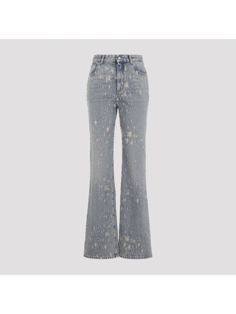 Alexander McQueen Distressed Flared Jeans