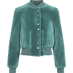 Alexander McQueen Cropped Shearling Bomber Jacket
